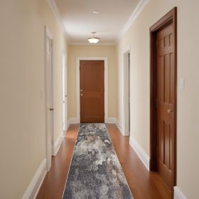 2' X 15' Beige Cobblestone Pattern Runner Rug