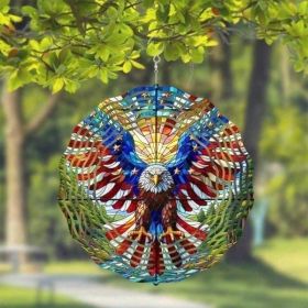 3D American Flag/Patriotic Eagle Wind Spinner (Option: Gardening decoration)