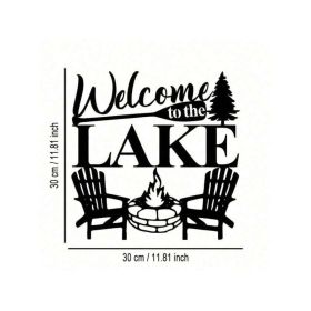 “Welcome To The Lake” Elegant Metal Wall Art (Option: Wrought iron decoration)