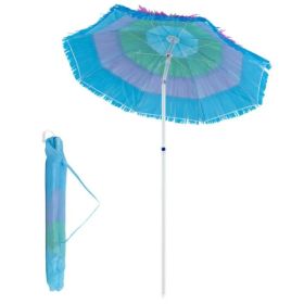 6' Thatched Tropical Outdoor Tiki Patio Umbrella with Push Button Tilt (Multicolor) (Option: Defaulttitle)
