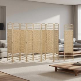 8 Panel Folding Freestanding Room Divider Privacy Screen (Option: Natural)