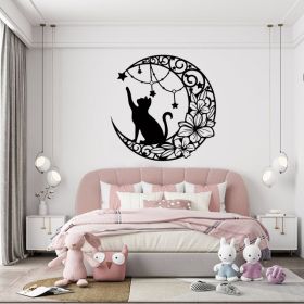 Black Cat Vintage Metal Wall Art -  Everyday and Halloween (Option: Wrought iron decoration)