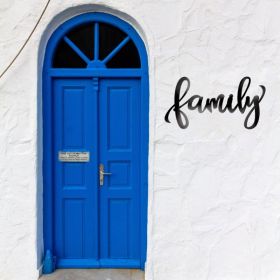 Vintage Metal Wall Sign For Families (Option: Wrought iron decoration)