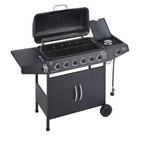 6 Burner, 59000 BTU Output, Stainless Steel BBQ Propane Gas Grill With Side Burner. (Option: Defaulttitle)