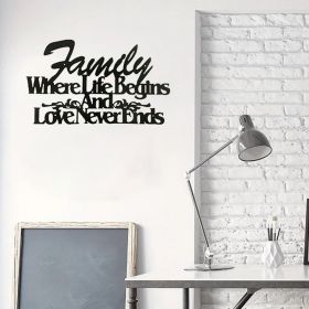 “Where Life Begins, Love Never Ends” Vintage Metal Wall Sign (Option: Wrought iron decoration)