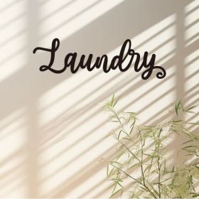 Vintage  “ Laundry” Industrial Metal Wall Sign (Option: Wrought iron decoration)