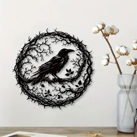 Vintage Industrial Iron Black Metal Crow Bird Silhouette Wall Art (Option: Wrought iron decoration)
