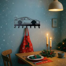 Racing Car Keychain and Coat Hanger Wall Mount Set (Option: Hook)
