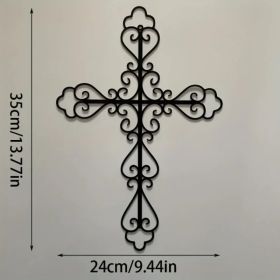 Metal Scrollwork Cross Wall Art (Option: Wrought iron decoration)