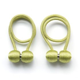 2Pcs Magnetic Curtain Rope and Ball Rods Tieback Holder (Color: Green)