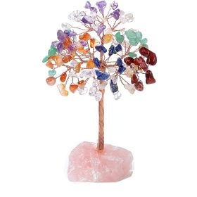 1pc Natural Amethyst Crystal Leaves Tree. Fluorite Base. (Color: Amber)