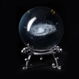 1pc Crystal Ball Art Decoration with Holiday, Ocean and Other Themes (Color: Milky Way, size: Silver)