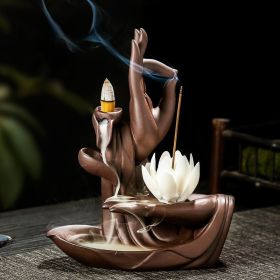 Reversible Purple Lotus Floral Heated Aromatherapy Sand Ornament (Style: Single Furnace, Items: Large -White Lotus)