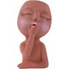 Whimsical Figure Girl Blowing Kiss Flower Pot; Resin