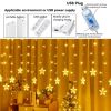 1pc 11.5' LED Star Curtain Lights. USB Plug. Festival Lights. Indoor or Outdoor