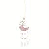 1pc Prism Rainbow Maker Sun Catcher - Indoor/Outdoor. Moon Mini Dream Catcher with Crystals and Healing Stones - Garden Tree Decorations