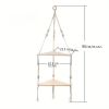 Handwoven Macramé and Wood Triangle Corner Shelving