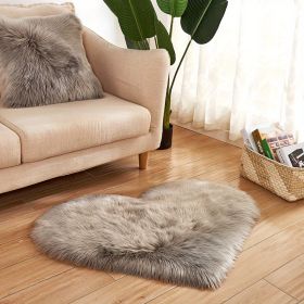 1pc, Fluffy Plush Heart Shape Rug (Color: Grey, size: 19.69*23.62inch)