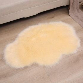 1pc, Fluffy Faux Fur Cloud Plush Rug - Machine Washable (Color: Light Yellow, size: 23.62*35.43inch)