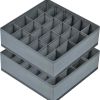 Collapsible Grey Sock Drawer Organizer with 24 Cells for Underwear, Socks, Handkerchiefs, Ties, and Belts