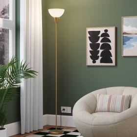 Black Minimalist Torchiere Floor Lamp with 3-Way Switch Light (Color: Gold)