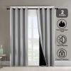 Set of 2 2" W x 63" L Thermal Insulated  Indoor Blackout Curtains with Coated Lining and Grommets