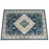 6.7' x 5.4' Multi color Faux Wool Fabric Area Rug