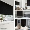 Black Self-Adhesive Pleated Portable Blind Full-shading Curtain. Non-perforated.