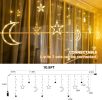 Ramadan Solar Moons Stars Light String, Indoor/Outdoor Waterproof Window with 8 Modes. Timer and Remote