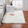1pc Fluffy Imitation Wool Area Rug, Acrylic 80% Polyester 20%, 2.36" Long Imitation Wool