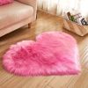 1pc, Fluffy Plush Heart Shape Rug
