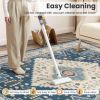 6.7' x 5.4' Multi color Faux Wool Fabric Area Rug