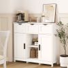 Wooden Storage Cabinet with Drawers and Shelves