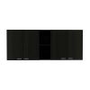 Winslow 150" Black Wall Cabinet, Four Doors, Two Shelves