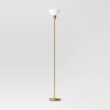 Black Minimalist Torchiere Floor Lamp with 3-Way Switch Light