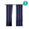Set of 2 2" W x 63" L Thermal Insulated  Indoor Blackout Curtains with Coated Lining and Grommets