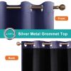 Set of 2 2" W x 63" L Thermal Insulated  Indoor Blackout Curtains with Coated Lining and Grommets