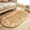 1pc Super Soft Plush Area Rug. Faux Sheepskin Oval. Machine Washable.