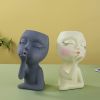 Whimsical Figure Girl Blowing Kiss Flower Pot; Resin