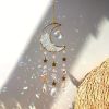 1pc Prism Rainbow Maker Sun Catcher - Indoor/Outdoor. Moon Mini Dream Catcher with Crystals and Healing Stones - Garden Tree Decorations