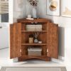 Corner Bathroom Storage Cabinet with Adjustable Shelves