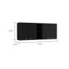 Winslow 150" Black Wall Cabinet, Four Doors, Two Shelves