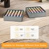 Collapsible Grey Sock Drawer Organizer with 24 Cells for Underwear, Socks, Handkerchiefs, Ties, and Belts