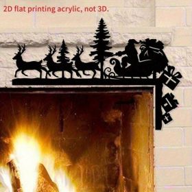 Santa Silhouette Christmas Metal Wall Art (Option: Wrought iron decoration)