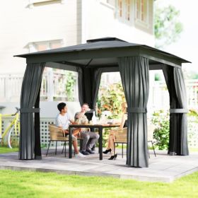 Patio Gazebo/Pergola Gazebo in Black and Dark Gray. dimensions: 118.1" L x 118.1" W x 107.1" H (Option: Defaulttitle)